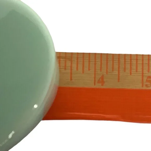 Heart Shaped Ceramic Trinket Box Teal Green 3.5" x 3" x 2.5" Gold Trim - Picture 5 of 8